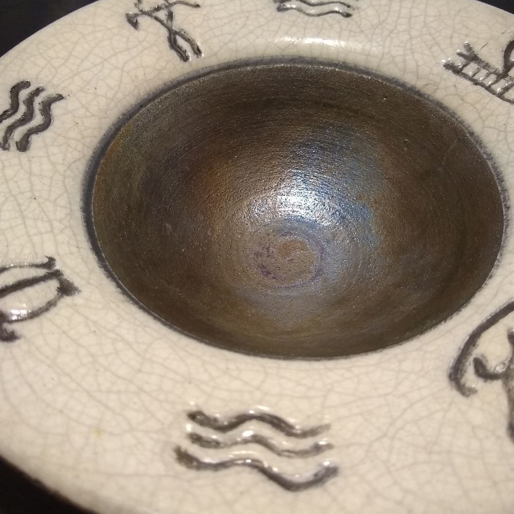 Chris Matti Raku Hawaiian Pottery Bowl HGT#1 - Picture 13 of 13